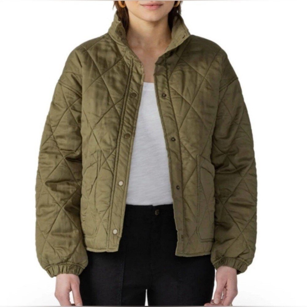 Social Standard by Sanctuary Olive Green Quilted Twill Jacket XXL XJ9190E1S